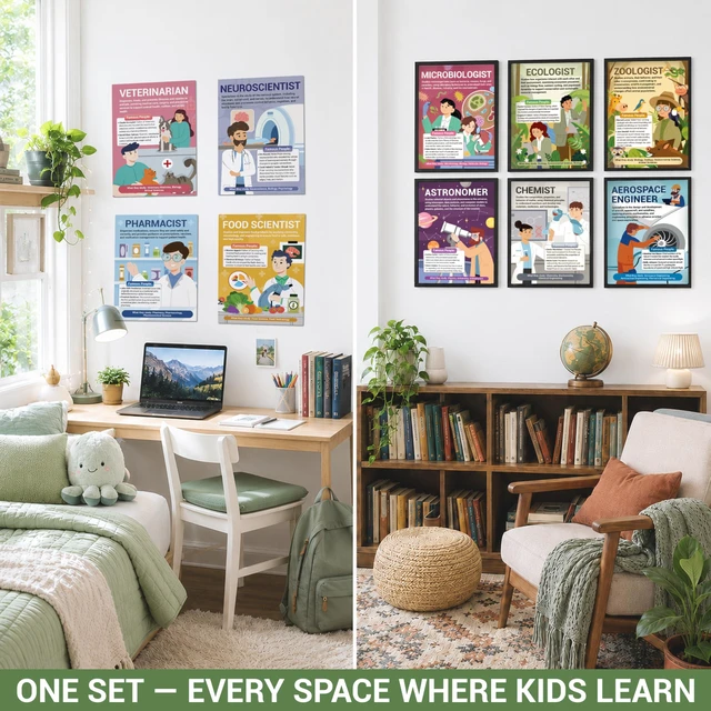 Alt view image 4 of 7 - Science Career Posters, 20 Pack 10x14 STEM Classroom Decor Middle Educational Bulletin Board Must Haves, Reusable Teacher Supplies 2026 Back to School Decorations - Data Scientist