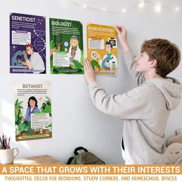 Alt view image 5 of 7 - Science Career Posters, 20 Pack 10x14 STEM Classroom Decor Middle Educational Bulletin Board Must Haves, Reusable Teacher Supplies 2026 Back to School Decorations - Data Scientist