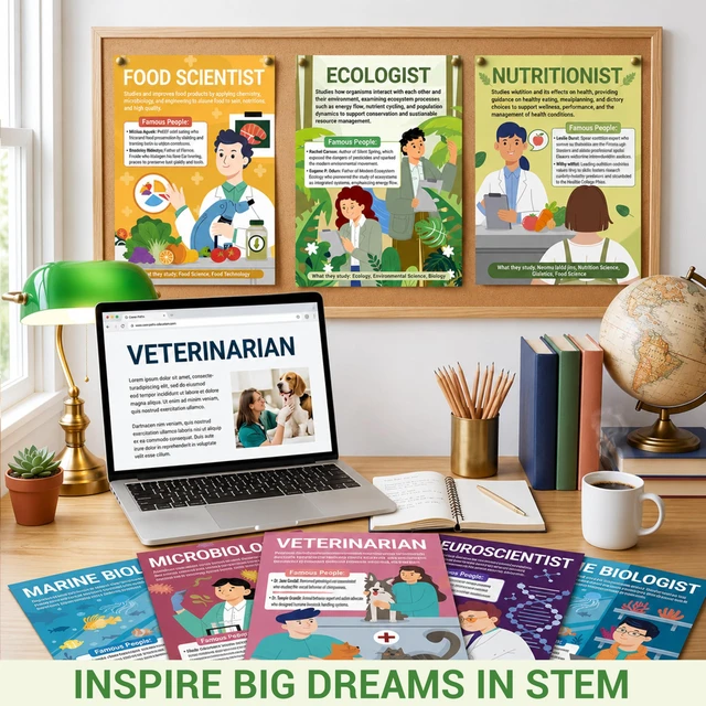 Alt view image 7 of 7 - Science Career Posters, 20 Pack 10x14 STEM Classroom Decor Middle Educational Bulletin Board Must Haves, Reusable Teacher Supplies 2026 Back to School Decorations - Data Scientist