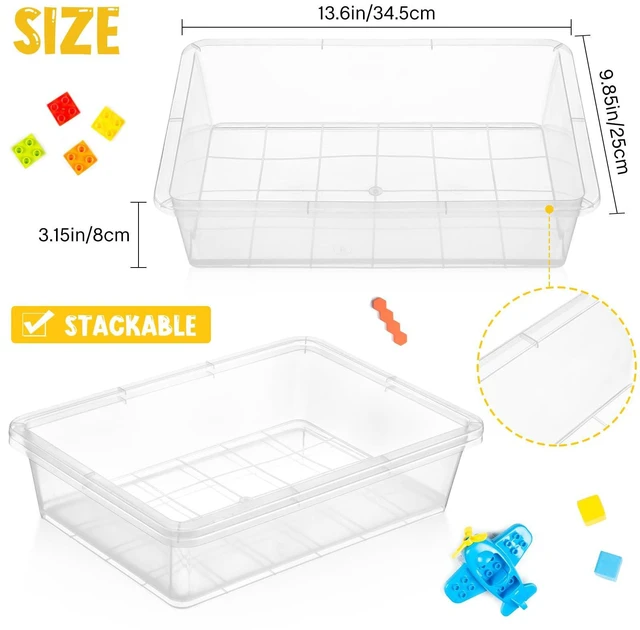 Alt view image 3 of 7 - 18 Pcs Flat Storage Organizer Bins Paper Tray Classroom,Transparent Plastic Baskets, Letter Size, for Art Pencil Book Organization, for School Office Teacher