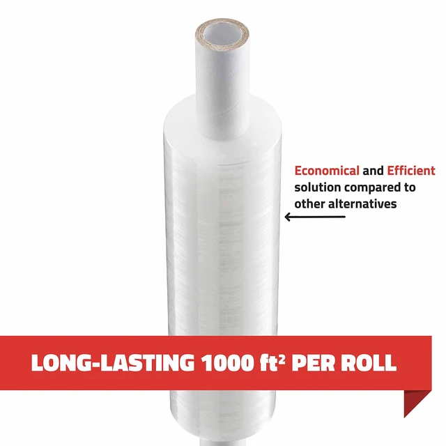 Alt view image 3 of 7 - 2 Pack Stretch Wrap 11 Inch 1000 Ft 60 Gauge with Handle Heavy Duty Industrial Strength Shrink Wrap Roll for Moving Supplies, Furniture, Pallet Wrapping and Packing Stretch Film
