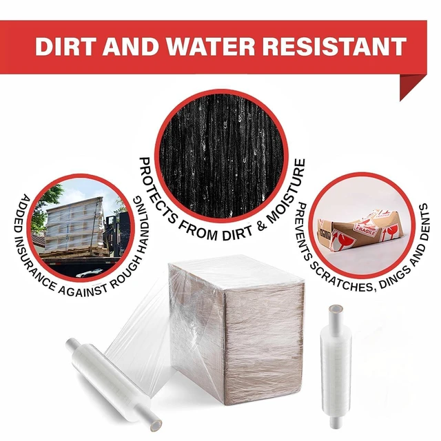 Alt view image 7 of 7 - 2 Pack Stretch Wrap 11 Inch 1000 Ft 60 Gauge with Handle Heavy Duty Industrial Strength Shrink Wrap Roll for Moving Supplies, Furniture, Pallet Wrapping and Packing Stretch Film