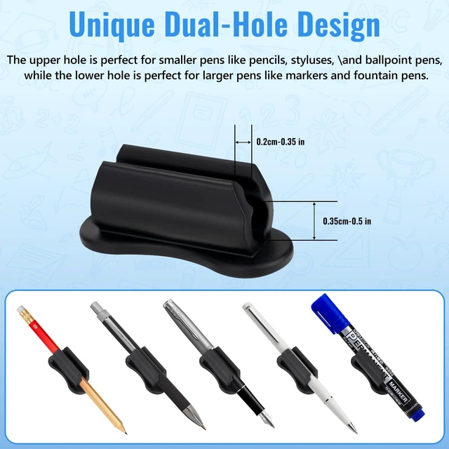 Alt view image 6 of 7 - Adhesive Pencil Holders for Desk,100 PCS Silicone Pencil Holder for Desk,Marker Holder,Adhesive Pen Holder for Classroom Clipboard Attachment,for School Office Accessories,Teacher