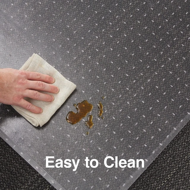Alt view image 4 of 6 - Carpet Chair Mat, 45x53 Inch, Medium-Pile, Clear, Model 28592 Smooth-glide protection for desk chairs on medium-pile carpeted floors