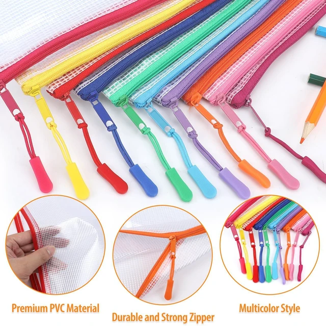 Alt view image 3 of 6 - 20pcs Mesh Zipper Pouch Bags Puzzle Storage Bags, A3 17x12 Inches Large Reusable Clear Zipper Pouches for Travel and Classroom Board Game Organization