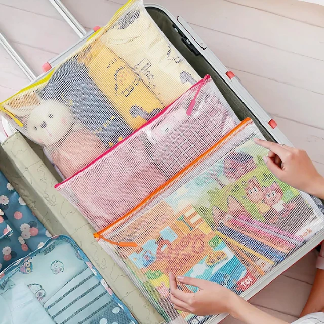 Alt view image 6 of 6 - 20pcs Mesh Zipper Pouch Bags Puzzle Storage Bags, A3 17x12 Inches Large Reusable Clear Zipper Pouches for Travel and Classroom Board Game Organization