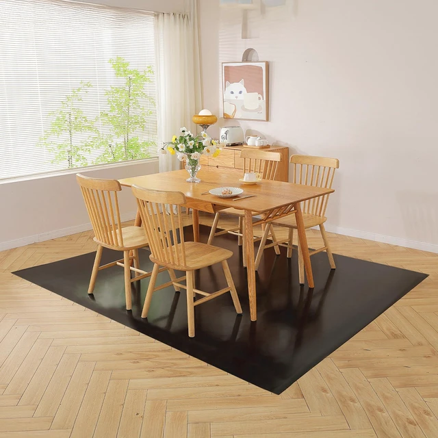 Main image of Black Office Chair Mat for Hardwood Floor, 58 x 84 in Desk Floor Protector Heavy Duty Plastic Floor Mat, Smooth Rolling, Easy to Clean, Protects Wood & Tile Floors, Ideal for Computer & Gaming Chairs