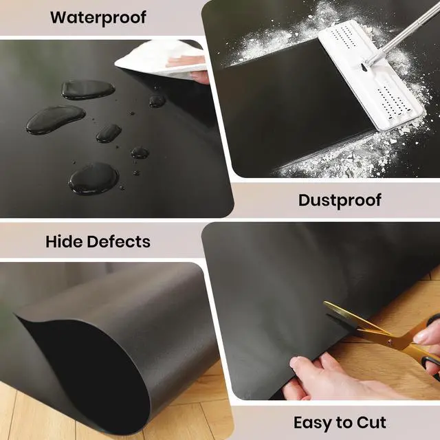 Alt view image 5 of 7 - Black Office Chair Mat for Hardwood Floor, 58 x 84 in Desk Floor Protector Heavy Duty Plastic Floor Mat, Smooth Rolling, Easy to Clean, Protects Wood & Tile Floors, Ideal for Computer & Gaming Chairs