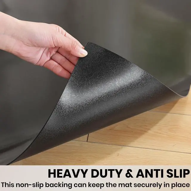 Alt view image 6 of 7 - Black Office Chair Mat for Hardwood Floor, 58 x 84 in Desk Floor Protector Heavy Duty Plastic Floor Mat, Smooth Rolling, Easy to Clean, Protects Wood & Tile Floors, Ideal for Computer & Gaming Chairs