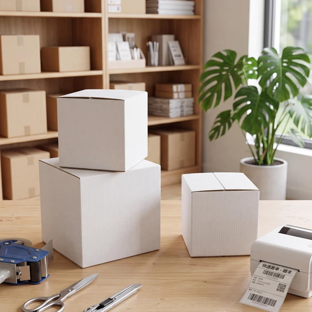 Alt view image 6 of 7 - Assorted Sizes Shipping Boxes 30 Pack (8x8x8, 6x6x6), White Corrugated Cardboard Mailers, Each 15 PCS Small Boxes for Small Business Packaging, Shipping & Storage
