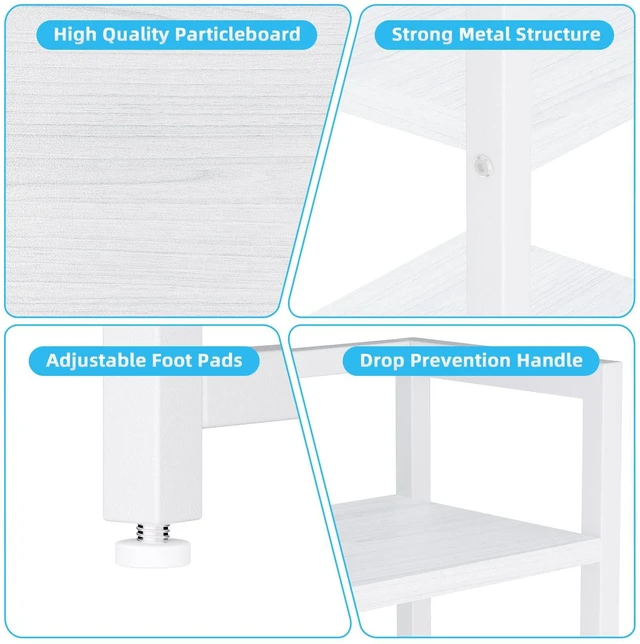 Alt view image 7 of 7 - Desk Shelf with Drawer, 40" Desk Hutch for Computer Monitor, Desk Shelf for top of Desk, Wooden Desktop Bookshelf Storage Rack for Home Office Dorm - White