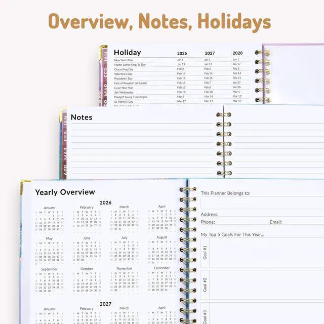 Alt view image 5 of 7 - 2026 Planner, Weekly and Monthly Calendar Planner for Women Jan 2026 - Dec 2026, 8.5x11", Hardcover Planning Agenda book, Cute Journal Organizer Notebook for Office School