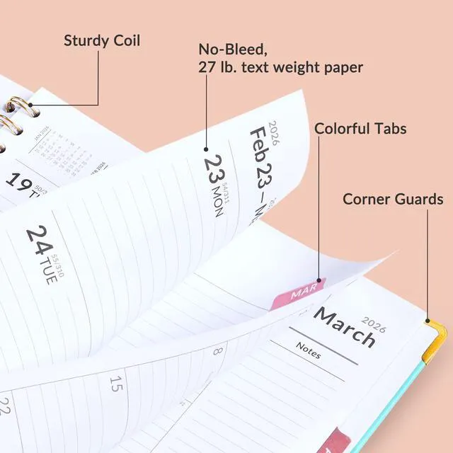 Alt view image 6 of 7 - 2026 Planner, Weekly and Monthly Calendar Planner for Women Jan 2026 - Dec 2026, 8.5x11", Hardcover Planning Agenda book, Cute Journal Organizer Notebook for Office School
