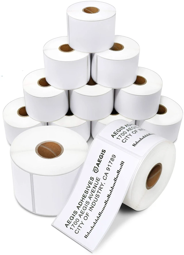 Main image of 2.25" X 4" Direct Thermal Labels (4200 Count, 12 Rolls) Shipping and Return Address Postage Labels for Small Packages - Compatible With Zebra and Rollo Printers