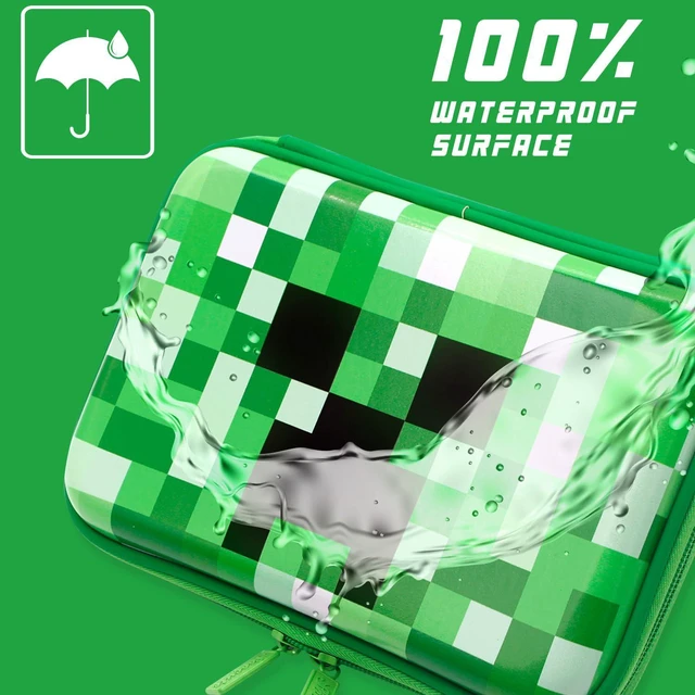 Alt view image 4 of 7 - Green Pencil Case Boys Cute School Supply Organizer Cool Pen Box Holder Bag with Zipper for Kids