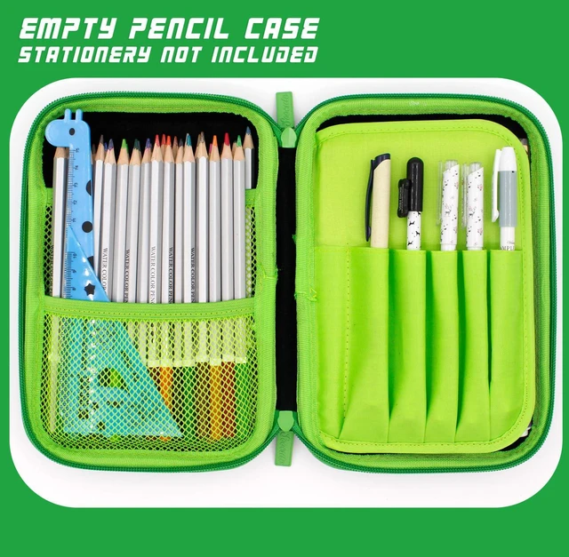 Alt view image 5 of 7 - Green Pencil Case Boys Cute School Supply Organizer Cool Pen Box Holder Bag with Zipper for Kids