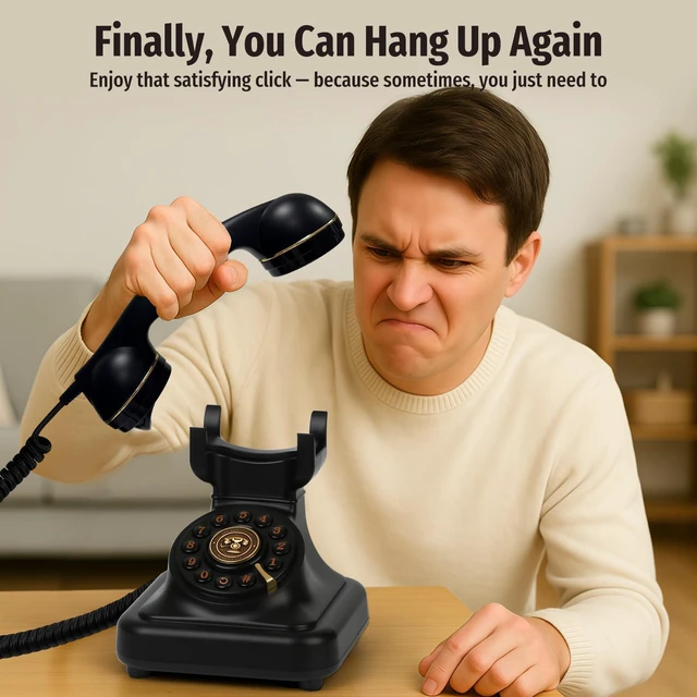Alt view image 4 of 7 - Bluetooth Retro Phone with Speakerphone, Bluetooth Landline Telephone, Bluetooth Home Phone with USB Rechargeable Power, Hands-Free Calling & Music Playback, Black