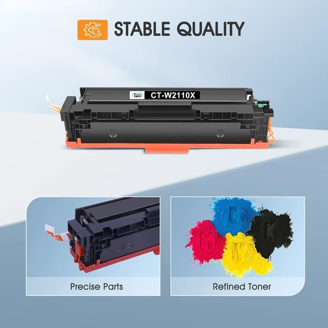Alt view image 4 of 7 - 206X Toner Cartridges 4 Pack Compatible for HP M283fdw M283cdw High Yield Compatible for HP 206A 206 Color LaserJet Pro MFP M255dw M283fdn M255nw M282nw M283 M255 W2110X W2110A Printer (with Chip)