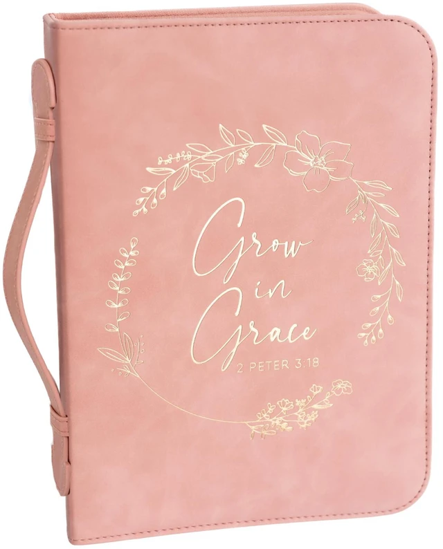 Main image of Bible Cover Case for Women - Minimalist Design Debossed Bible Case, Large Bible Covers for Women Bible Accessories (PinkGold)