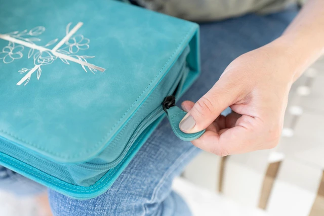 Alt view image 6 of 7 - Bible Cover Case for Women PU Leather Large Bible Case with Minimalist Debossed Design Christian Bible Accessories for Girls & Women (Teal)