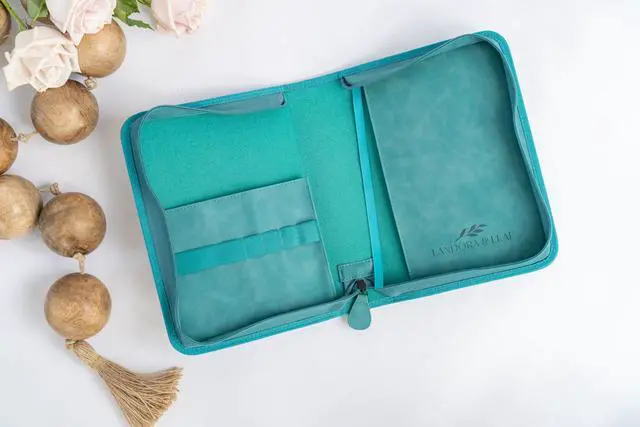 Alt view image 7 of 7 - Bible Cover Case for Women PU Leather Large Bible Case with Minimalist Debossed Design Christian Bible Accessories for Girls & Women (Teal)