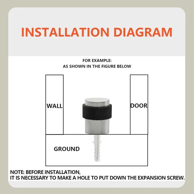 Alt view image 5 of 7 - 20Pcs Nickel Door Stopper Floor Mounted with Black Rubber, Cylindrical 304 Stainless Steel Made