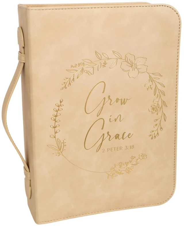 Main image of Bible Cover Case for Women - Minimalist Design Debossed Bible Case, Large Bible Covers for Women Bible Accessories (BeigeGold)