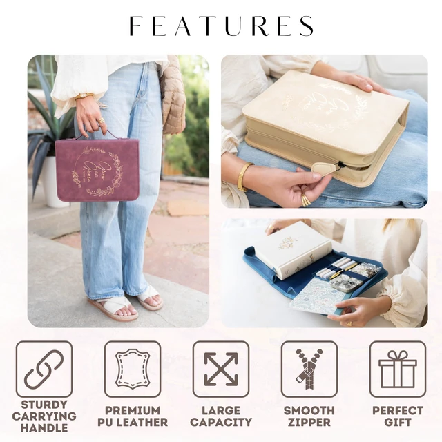 Alt view image 5 of 6 - Bible Cover Case for Women - Minimalist Design Debossed Bible Case, Large Bible Covers for Women Bible Accessories (BurgundyGold)