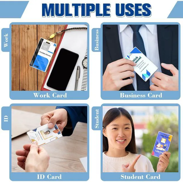 Alt view image 6 of 7 - 500 Pack 5mil 2.5x4.2" Thermal Laminating Pouches Badge Laminate Pouches Clear Laminated Luggage Tags Printable Laminator Pouches for Business Permits Cards (500, 2.5" x 4.2"-5mil-with Holes)