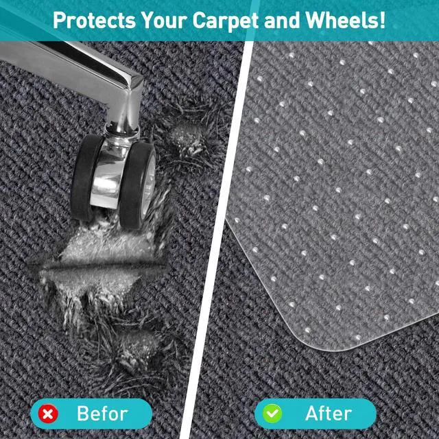Alt view image 7 of 7 - Office Chair Mat for Carpet: 48"x36" Clear Desk Chair Mat Computer Mat for Low Carpeted Floors,Thick and Sturdy Protector, Rug Pad for Rolling Chairs Office Home Gaming