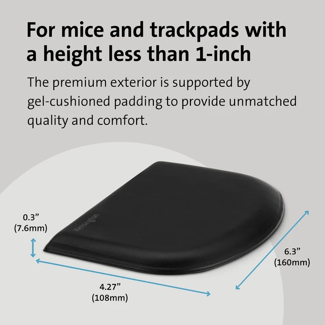 Alt view image 3 of 7 - ErgoSoft Wrist Rest, Black (K52803WW), Memory Foam, Rubber, for Slim Mouse (Pack of 2)