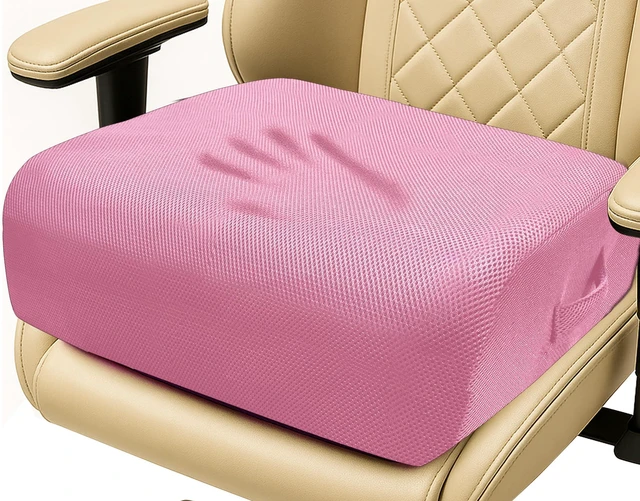 Main image of 6" Extra Thick Memory Foam Office Chair Cushion 2-Layer Booster Seat for Back & Tailbone Pain Relief, 18 x 16 x 6in Non-Slip Cushion with Carry Handle for Wheelchair, Car, and Airplane