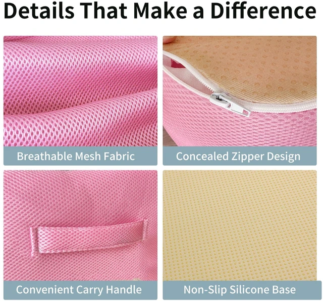 Alt view image 4 of 7 - 6" Extra Thick Memory Foam Office Chair Cushion 2-Layer Booster Seat for Back & Tailbone Pain Relief, 18 x 16 x 6in Non-Slip Cushion with Carry Handle for Wheelchair, Car, and Airplane