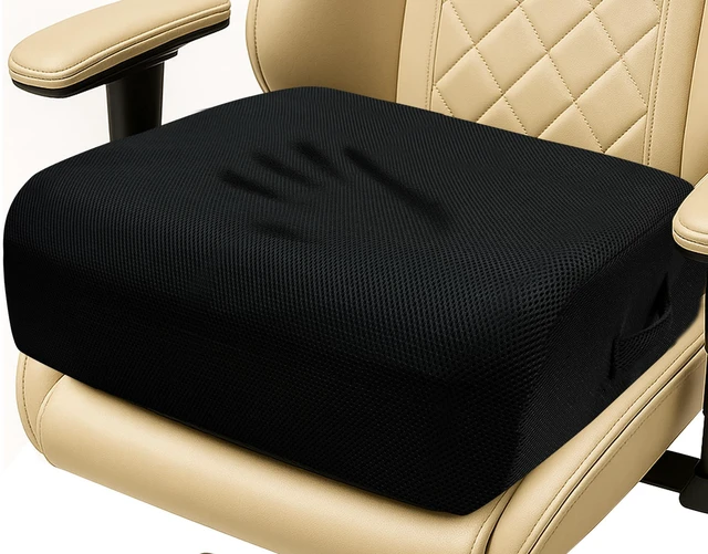 Main image of 6" Extra Thick Memory Foam Office Chair Cushion 2-Layer Booster Seat for Back & Tailbone Pain Relief, 18 x 16 x 6in Non-Slip Cushion with Carry Handle for Wheelchair, Car, and Airplane