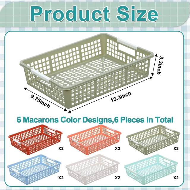 Alt view image 2 of 7 - 12 Pack Plastic Turn in Paper Trays for Classroom Storage Bin Basket Organizers for School Teacher Supplies Classroom Office Home Organization and Storage Tray Holds 4A Paper File (Boho)