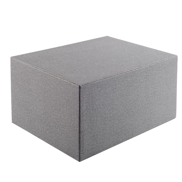 Alt view image 5 of 7 - Cloth-effect Faux Leather Desk Organizer File Cabinet Executive Office Supplies Desktop Filing A4 Contract Document Stackable Storage Box with 3 Drawers (Grey)