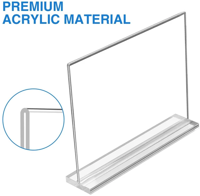 Alt view image 6 of 7 - 10 Pack Acrylic Sign Holder 8.5 x 11 Horizontal, Double-Sided Stand up Table Top Sign Holders, Clear Acrylic Picture Frame Menu Flyer Paper Holder Display Stand for Office Business Store Wedding Party