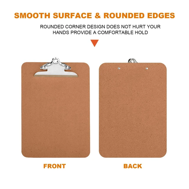 Alt view image 4 of 7 - 6 Pack Hardboard Office Clipboards - A4 Letter Size, ECO Friendly