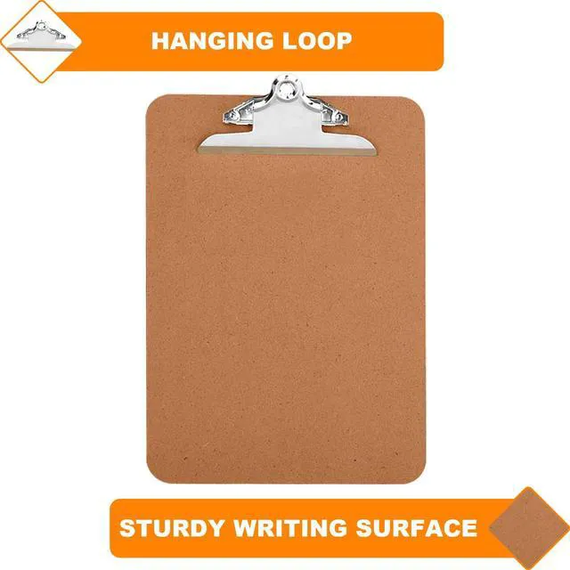 Alt view image 5 of 7 - 6 Pack Hardboard Office Clipboards - A4 Letter Size, ECO Friendly