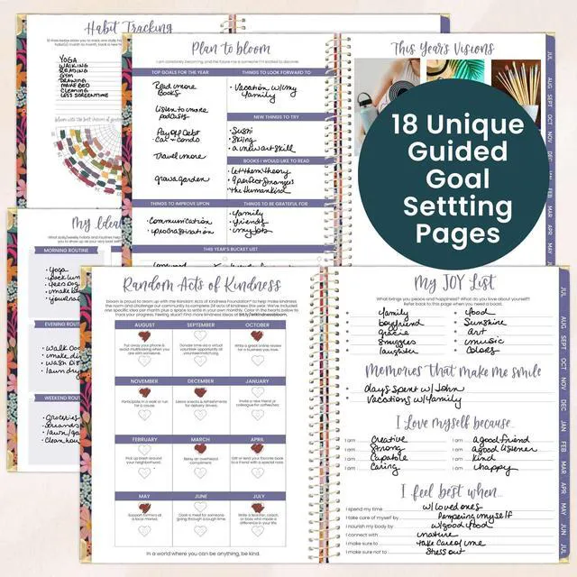 Alt view image 4 of 7 - HARDCOVER Planner 2026-2027 (8.5" x 11") Academic Year (July 2026 - July 2027) - 13 Months Task Goal Planner for Women - Monthly & Weekly Agenda Book - Floral Fiesta