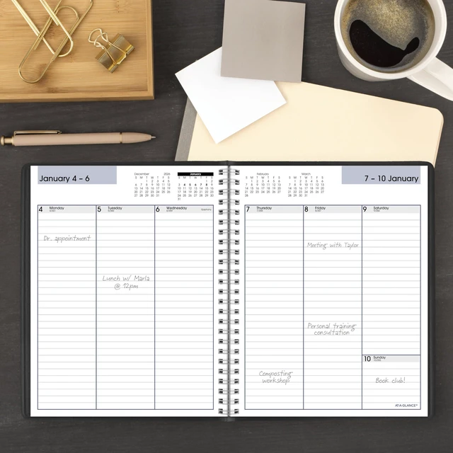 Alt view image 2 of 7 - 2027 Planner, Weekly, 7" x 8.75", Column-Style, DayMinder, Black (G5900027)