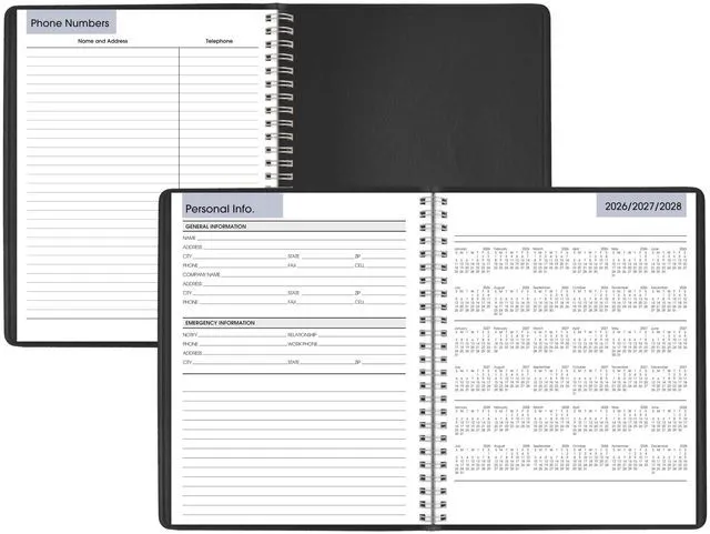 Alt view image 5 of 7 - 2027 Planner, Weekly, 7" x 8.75", Column-Style, DayMinder, Black (G5900027)