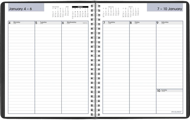 Alt view image 7 of 7 - 2027 Planner, Weekly, 7" x 8.75", Column-Style, DayMinder, Black (G5900027)