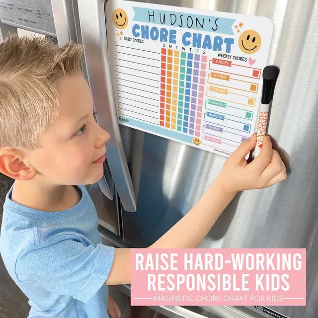 Alt view image 2 of 7 - Magnetic Chore Chart for Kids Multiple Kids Chore Board for Home and School Smiley Colorful Dry Erase Behavior Chart for Kid at Home, Weekly and Daily Responsibility Task Tracker for Teens and Adults
