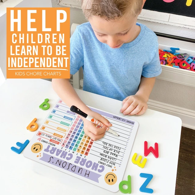 Alt view image 4 of 7 - Magnetic Chore Chart for Kids Multiple Kids Chore Board for Home and School Smiley Colorful Dry Erase Behavior Chart for Kid at Home, Weekly and Daily Responsibility Task Tracker for Teens and Adults