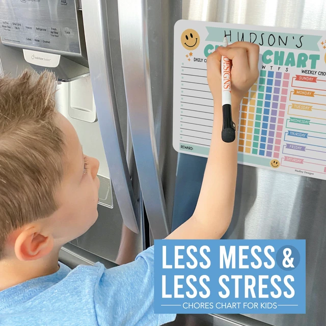 Alt view image 6 of 7 - Magnetic Chore Chart for Kids Multiple Kids Chore Board for Home and School Smiley Colorful Dry Erase Behavior Chart for Kid at Home, Weekly and Daily Responsibility Task Tracker for Teens and Adults