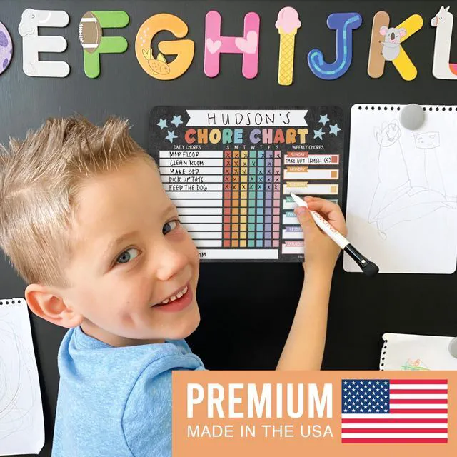 Alt view image 5 of 7 - Magnetic Chore Chart for Kids Multiple Kids Chore Board for Home and School Chalk Pastel Dry Erase Behavior Chart for Kid at Home, Weekly and Daily Responsibility Task Tracker for Teens and Adults