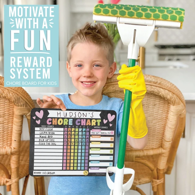 Alt view image 7 of 7 - Magnetic Chore Chart for Kids Multiple Kids Chore Board for Home and School Chalk Pastel Dry Erase Behavior Chart for Kid at Home, Weekly and Daily Responsibility Task Tracker for Teens and Adults