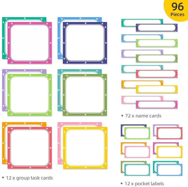 Alt view image 4 of 7 - Small Group Management Pocket Chart with 96 Cards Classroom Jobs Chart Small Group Organizer and on Task for School Teacher Homeschool Learning Supplies (Black)