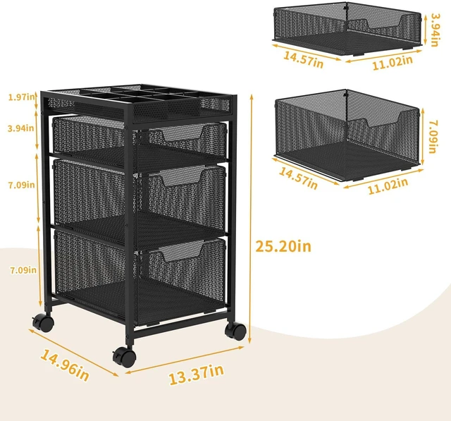 Alt view image 7 of 7 - Rolling Utility Cart with 3 Drawers, Craft Organizer and Storage with DIY Divider, Lockable Wheels, Multi-Functional Storage for Art Supplies, Store for Brushes & Paints & Small Parts(Patent Pending)